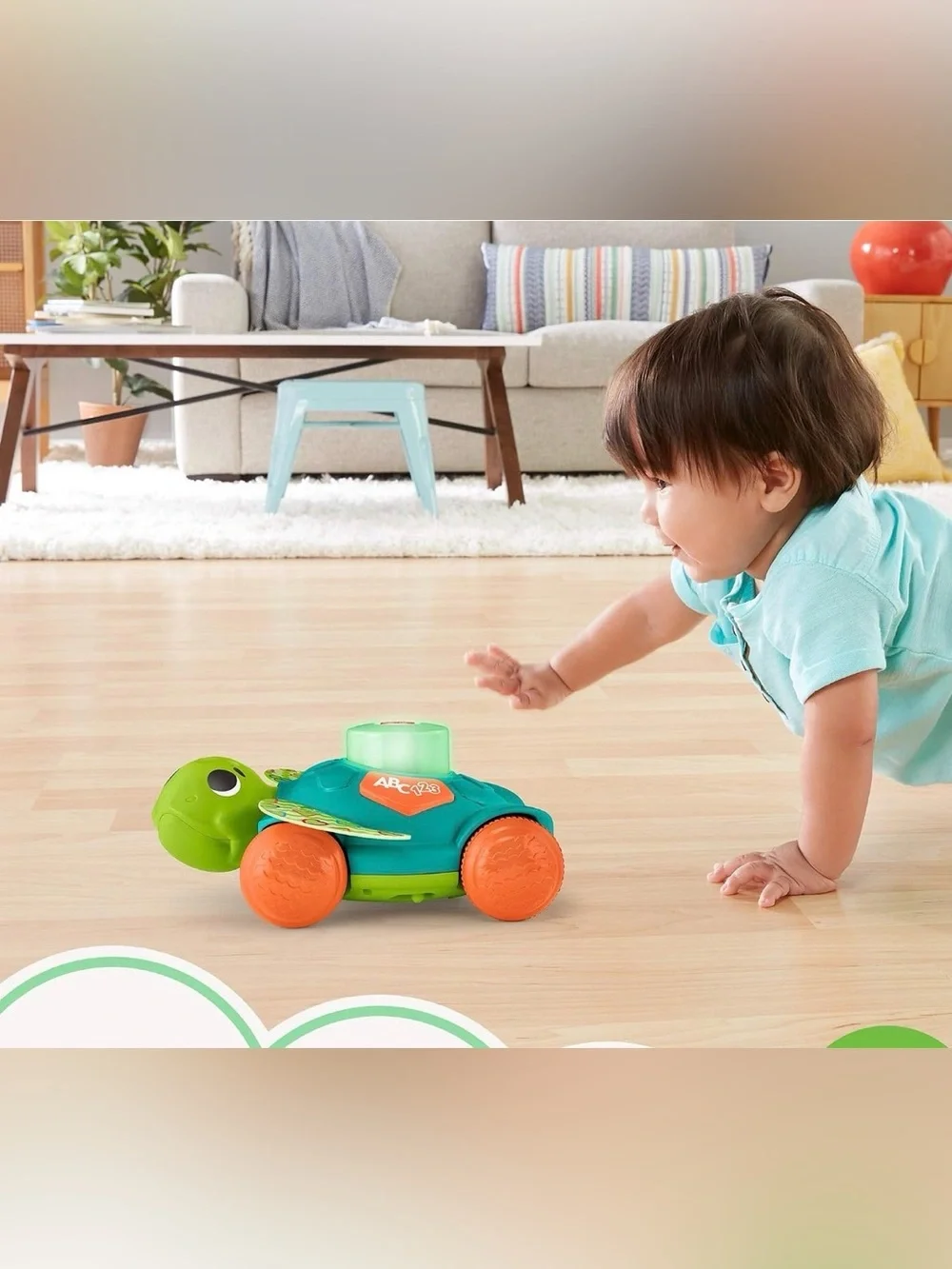Fisher-Price Teal & Green Turtle Learning Toy with Orange Accents